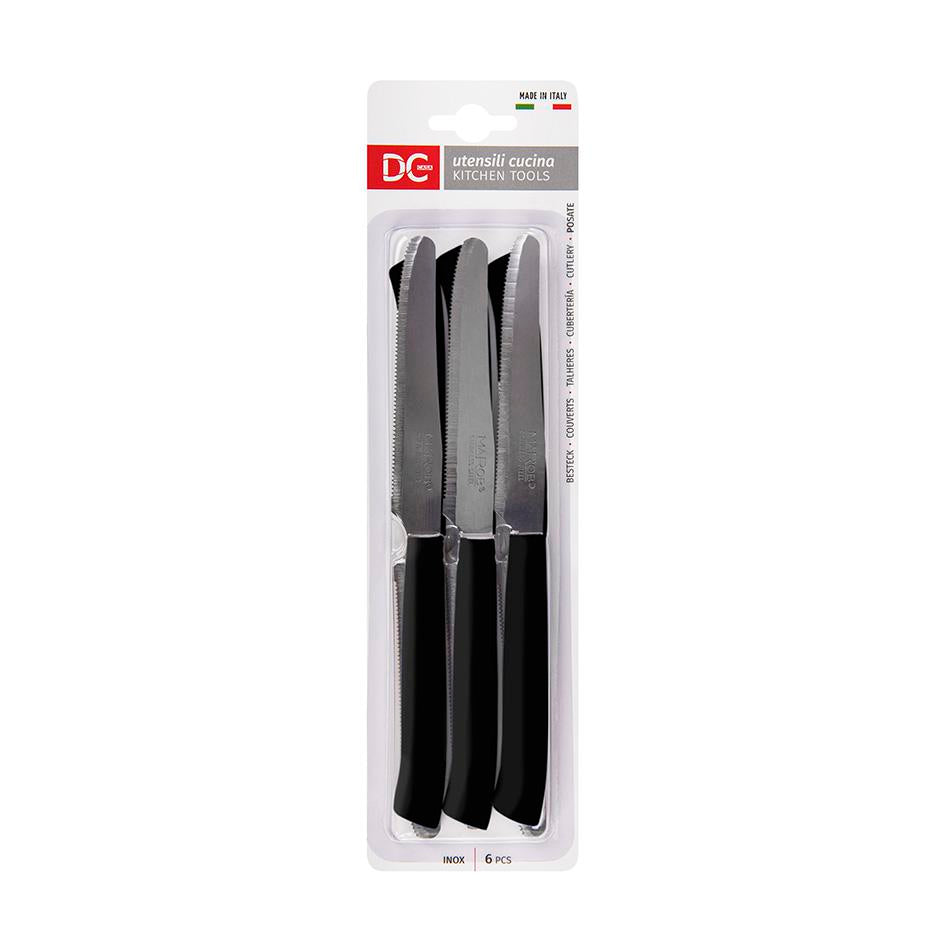 COLTELLO TAVOLA LEGNO NERO 11CM BLS=6PZ