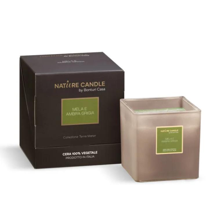 CANDELA CERA 180GR MELA/AMBRA GRIGIA "TERRA MATER"