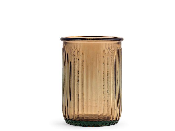 VASO VETRO RIGHE TORTORA 20CM