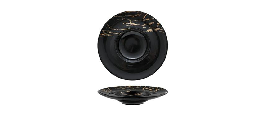 PIATTO PASTA GOURMETCM.27,5 THUNDER NERO/ORO