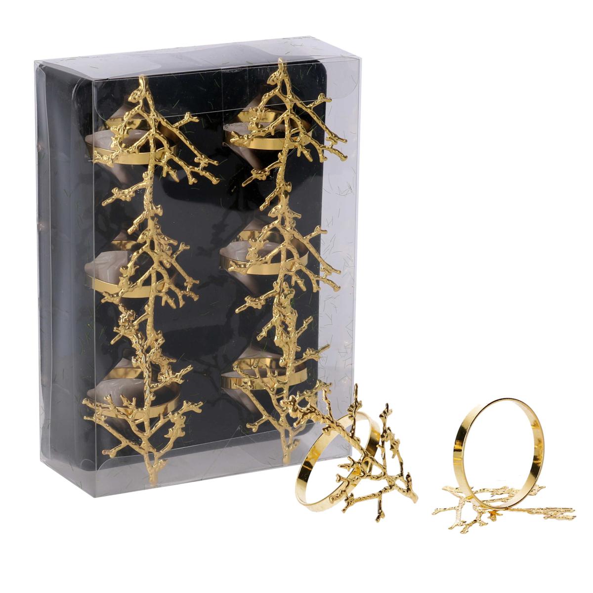 PORTATOVAGLIOLI METALLO RAMO CONFEZIONE 6 PZ ORO
