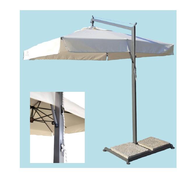 OMBRELLONE SORRENTO 3X3 CON PIEDE LATERALE ST. FERRO