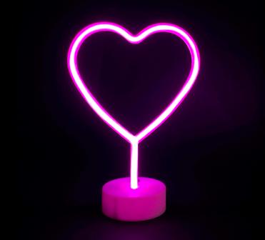 LAMPADA CUORE LED ROSA H.CM29