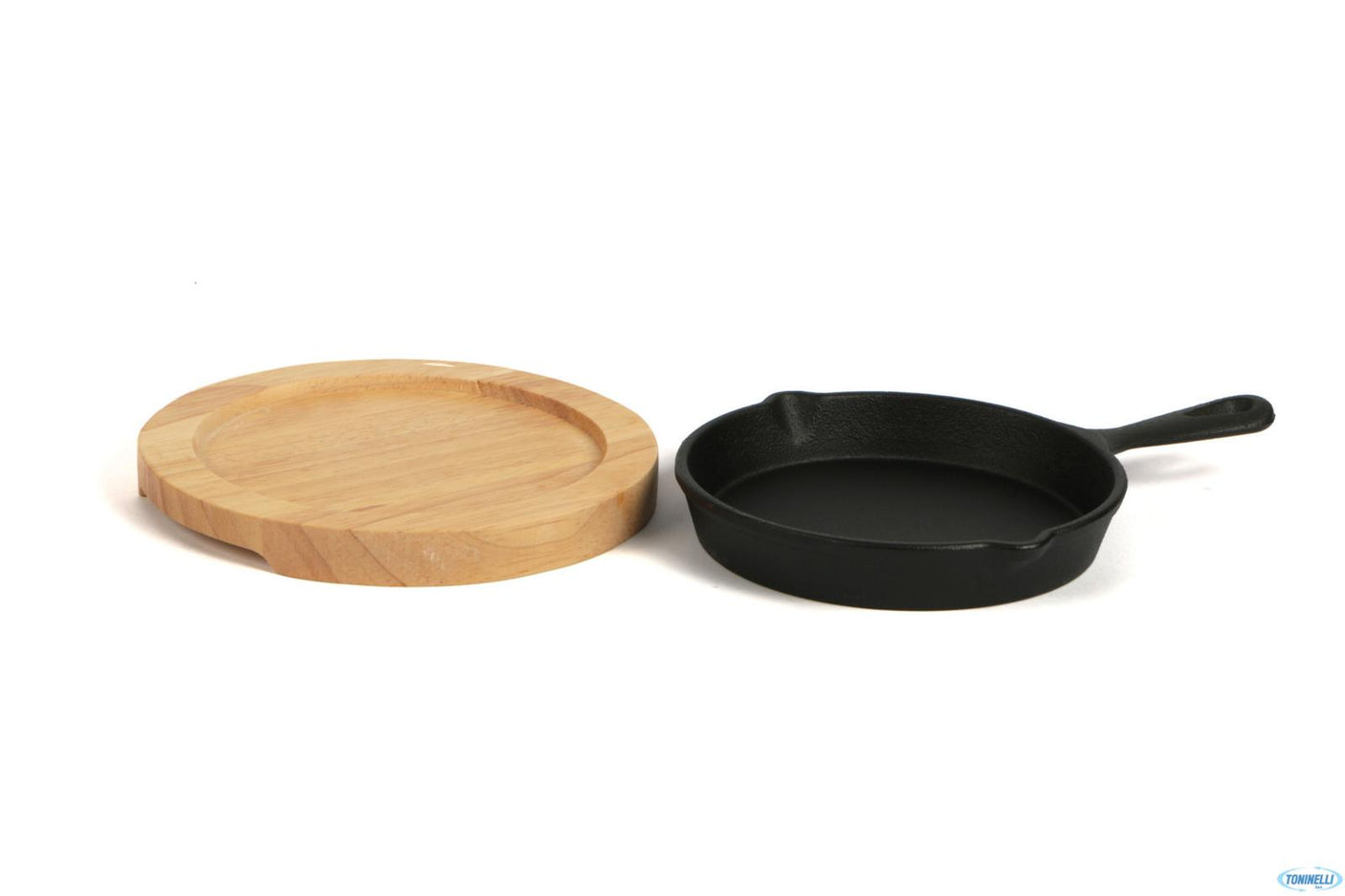 PADELLINA DA PORTATADIAM.14 GHISA BASE LEGNO