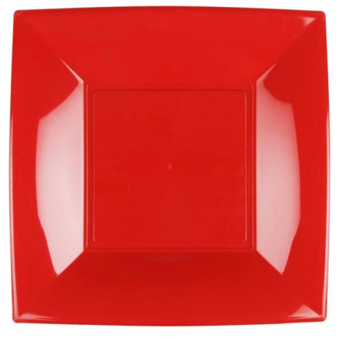 PIATTO PIANO NICE PP ROSSO 230X230MM CF=15PZ