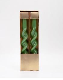 SET 2 CANDELE ASPIRALE 25CM VERDE
