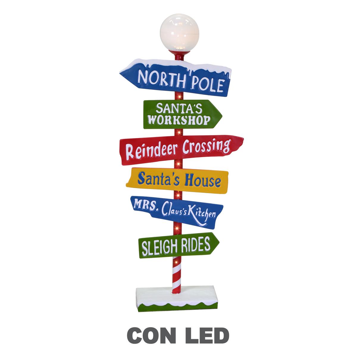 CARTELLO METALLO INDICAZIONI LED MULTICOLOR CM46X16.5X106.5H