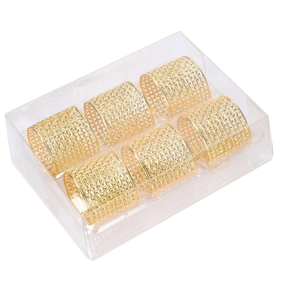 PORTATOVAGLIOLI METALLO CONFEZIONE 6PZ ORO CM 15X11.5X5H