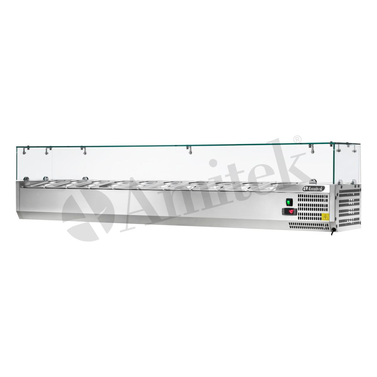 VETRINA REFRIGERATA PER PIZZERIA 2000x335x435h 10 GN 1/4