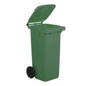 BIDONE RACC.DIFF 120LT C/COP-RUOTE-PED VERDE SCURO