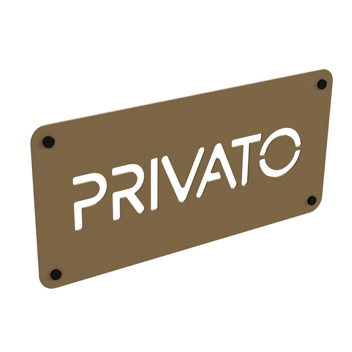 SEGNALETICA PRIVATO CORTEN CON DISTANZIALI 16X32,5CM