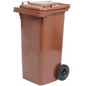BIDONE RACC.DIFF.240LT C/COP-RUOTE-PED MARRONE