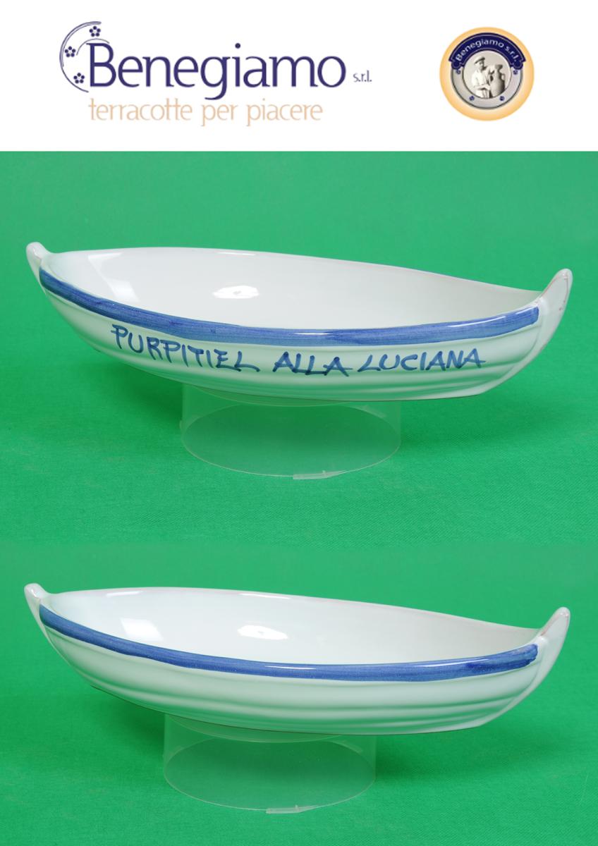 BARCA TERRACOTTA 23CM LINEA BLU "PURPTIELLO ALLA LUCIANA"