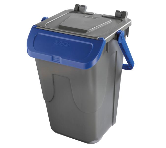 BIDONCINO RACC.DIFF ECOLOGY IMP. 35LT GRIGIO C/COP BLU