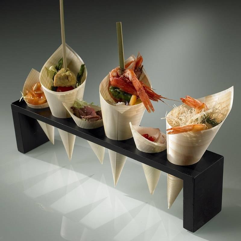 PORTACONI BAMBOO NERO CM.33X6X8H CF=2PZ