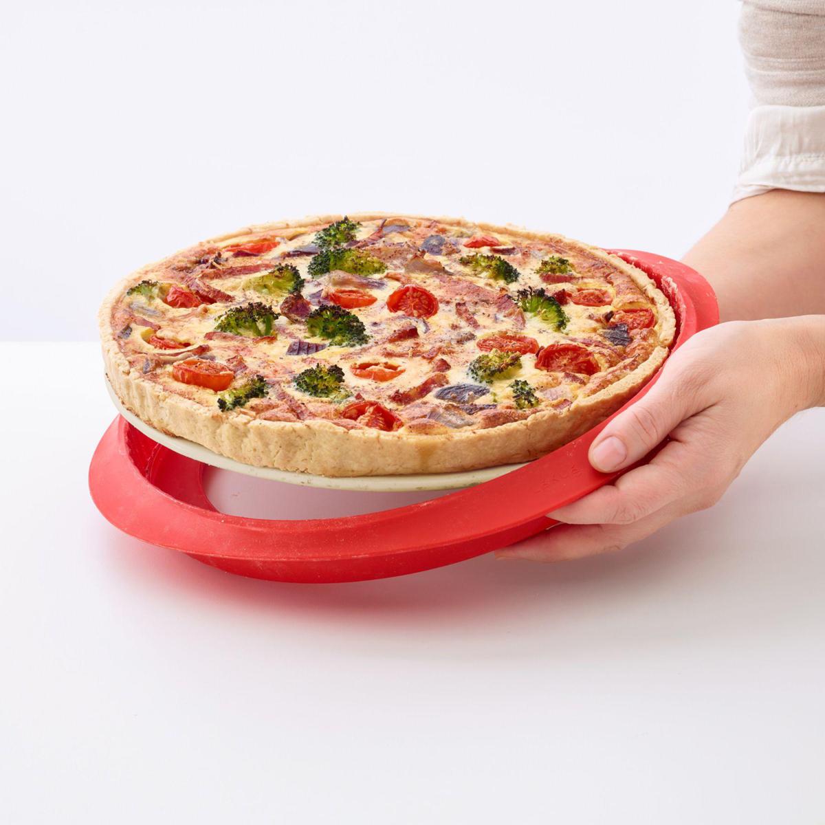 STAMPO TORTA 28CM C PIATTO SILICONE ROSSO
