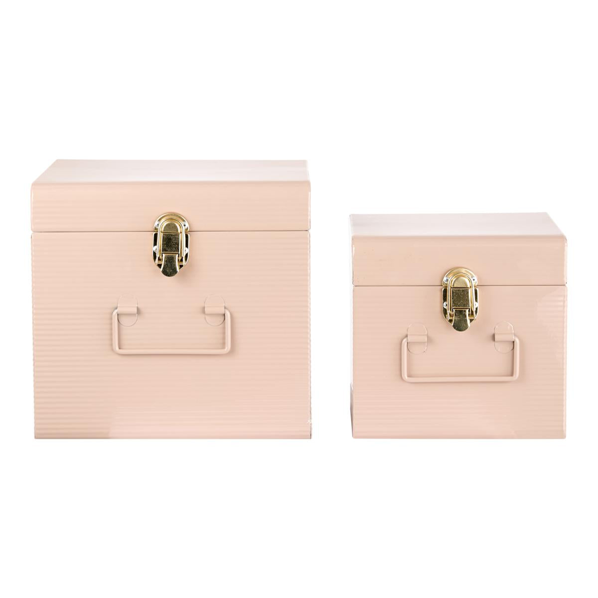 SET 2 BOX METALLO (M.G.CM.26.5X26.5X25.5) BEIGE