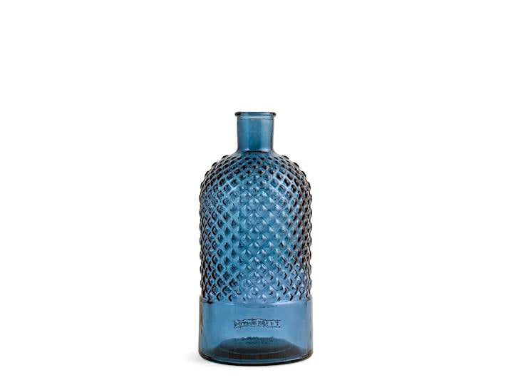 VASO BOTTIGLIA VETROROMBI BLU NAVY 28CM