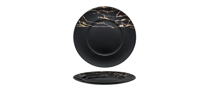 PIATTO PIANO GOURMETCM.31,5 THUNDER NERO/ORO