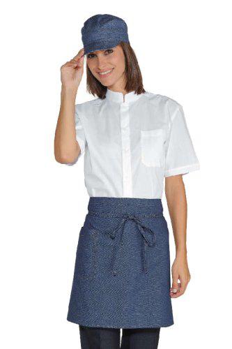 GREMBIULE VITA 70X46CM C/TASCA JEANS COTONE 100%