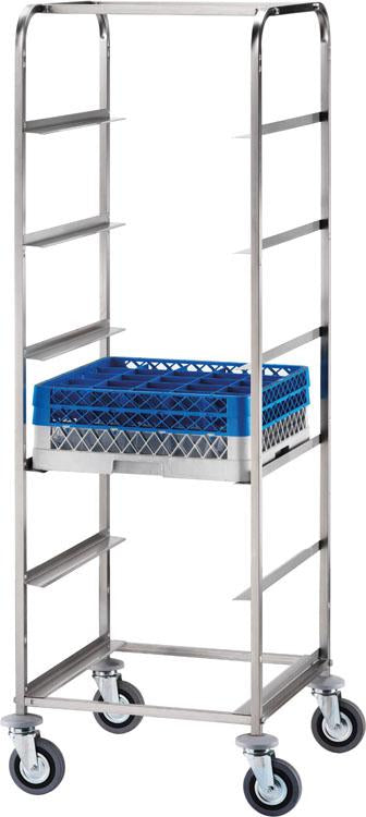 CARRELLO PORTA CESTELLI A 6 POSTI INOX