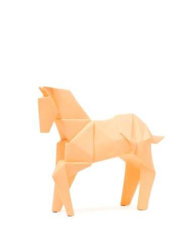 STATUA CAVALLO ARANCIO 43X12X34CM