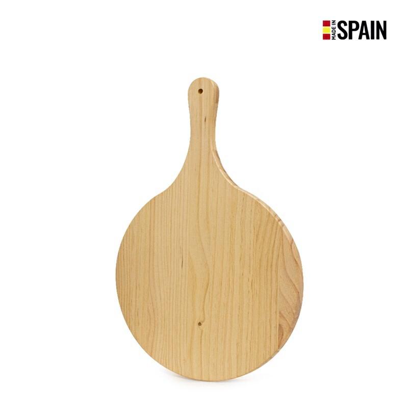 VASSOIO CON MANICO TONDO IN LEGNO DIAM.35X25