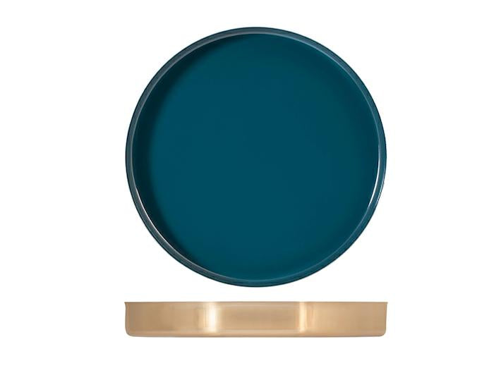 VASSOIO INOX TONDO VERDE OTTANIO