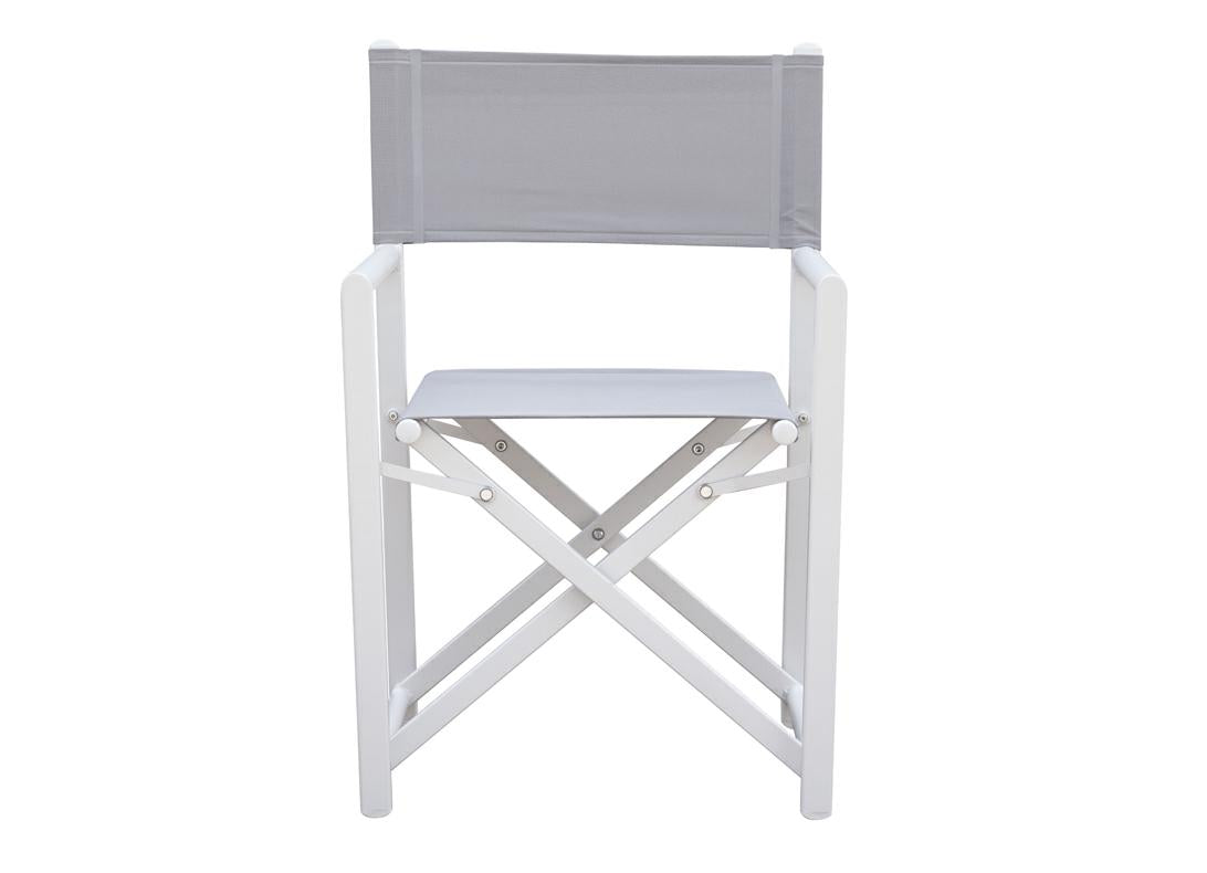 SEDIA REGISTA 'PAROS' IN ALLUMINIO - GRIGIO CHIARO/BIANCO