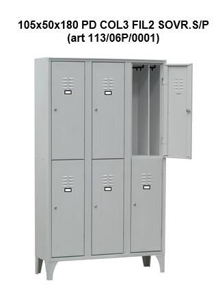 MULTISPOGLIATOIO 6POSTI SPORCO/PULITO MIS.105X50X1795H