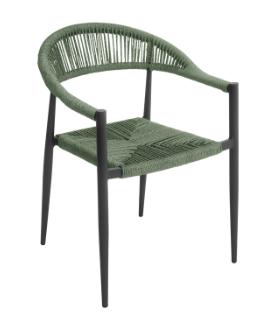 POLTRONA MILANO ALUMINIO GRIGIO ANTRACITE CON CORDA SINTETI