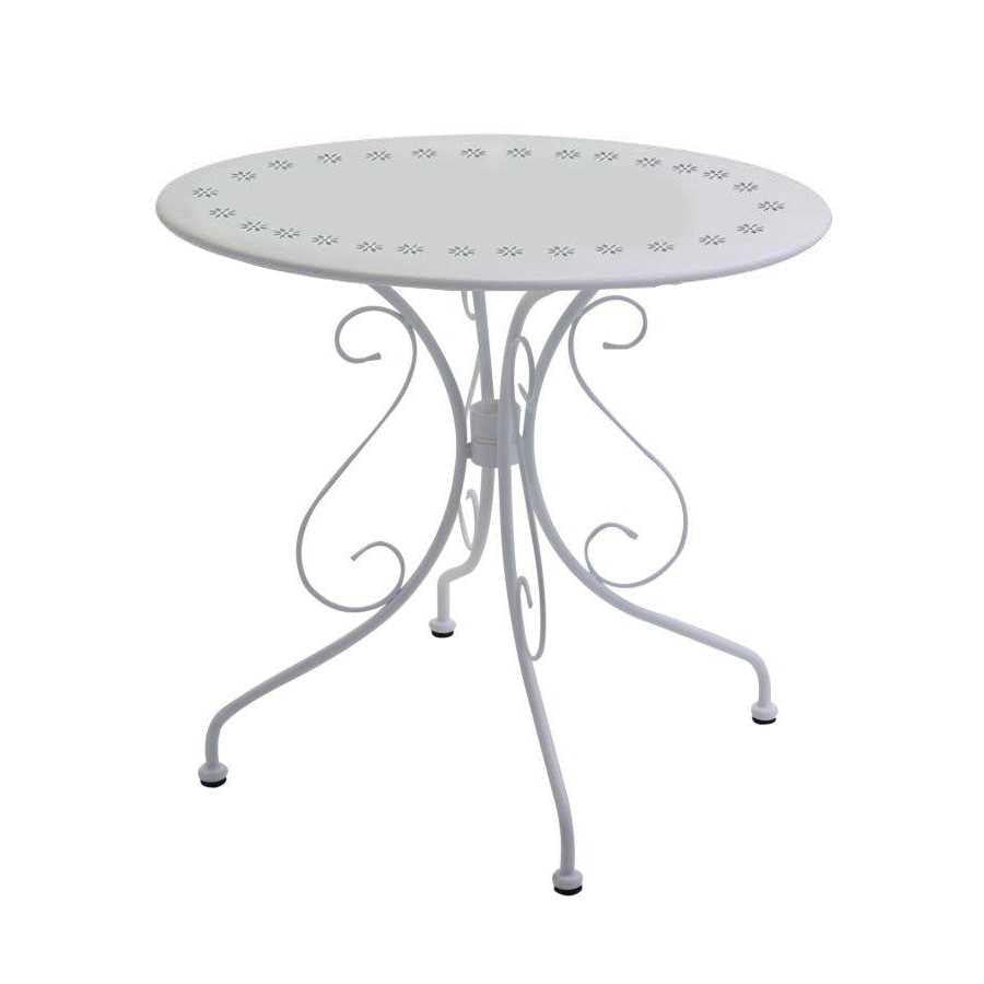 TAVOLO METALLO NEW OLD BIANCO CREMA TONDO cm ø70h72