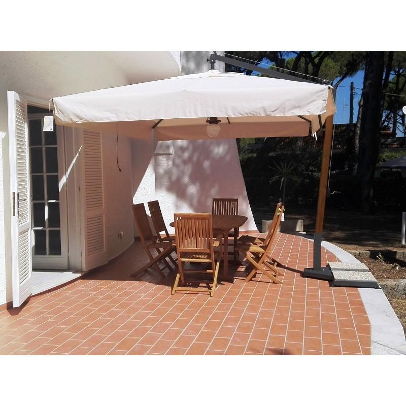 OMBRELLONE RONDINE 3X4 PIEDE LATERALE-STUTT ALLUM