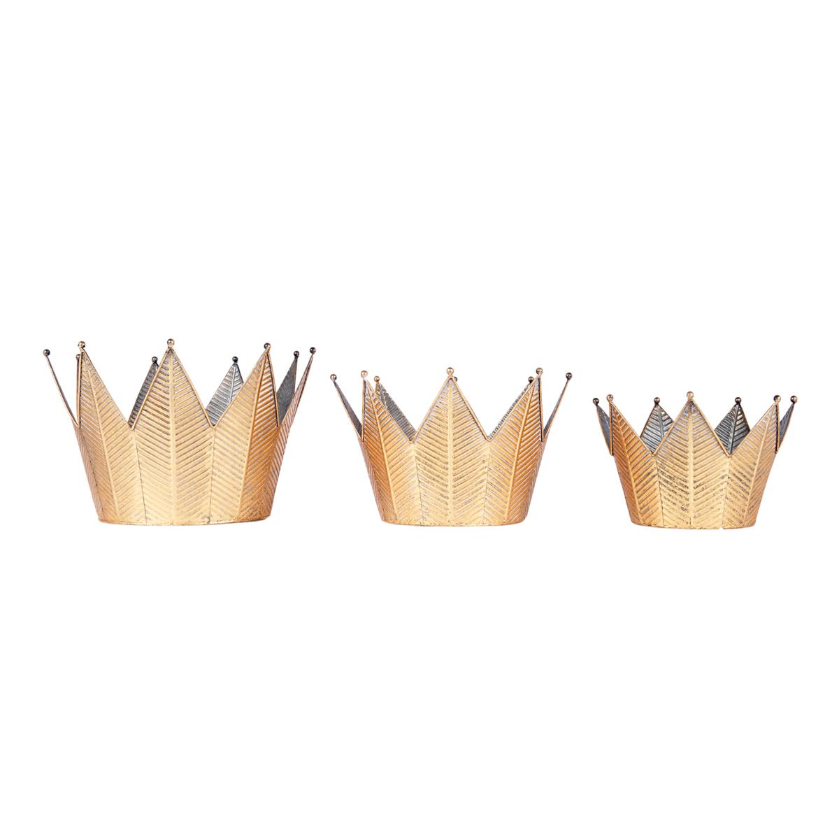 SET 3 CESTI CORONA METALLO M .G.31x20,5