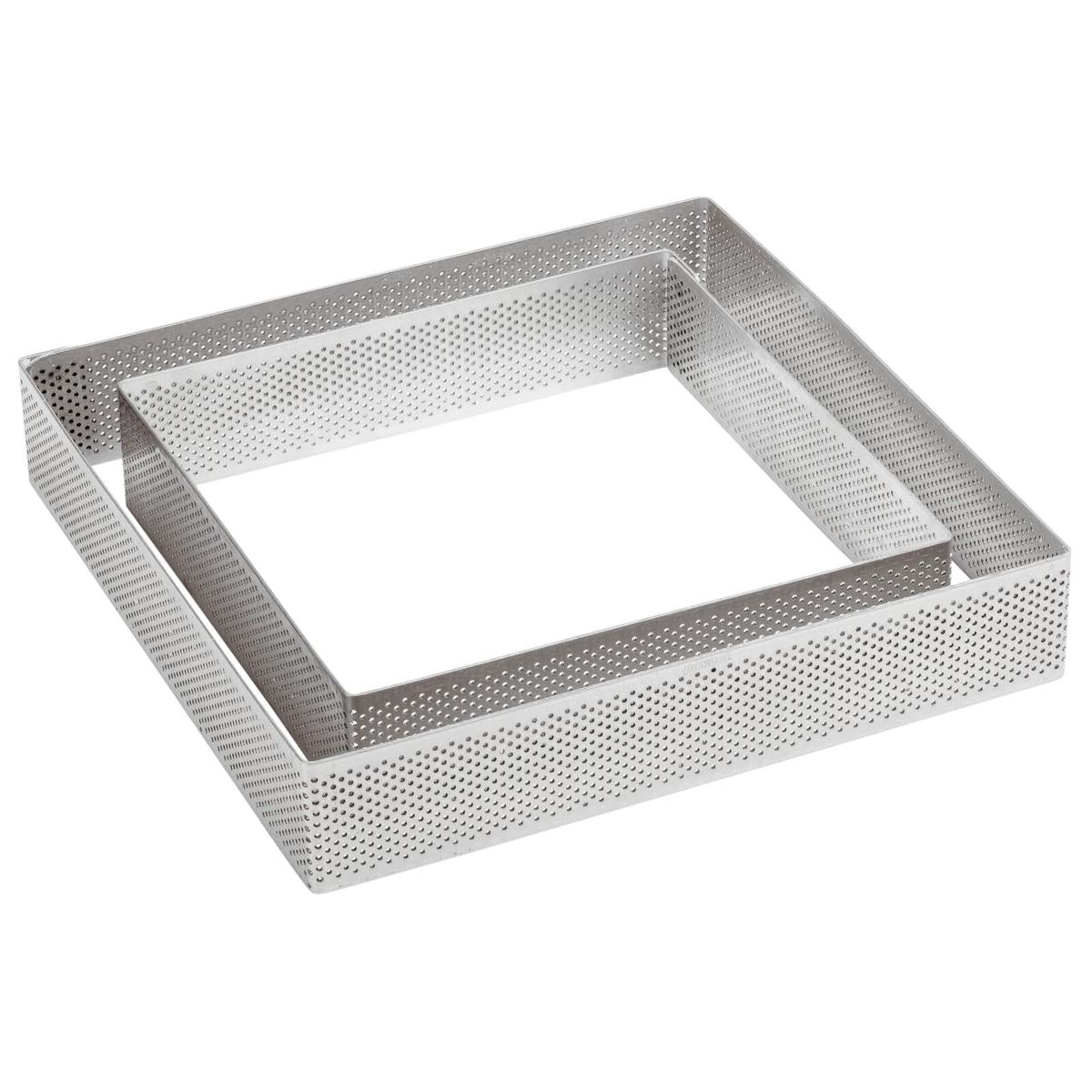 ANELLO QUADRO MICROFORATO INOX 25X25CM H.3,5CM