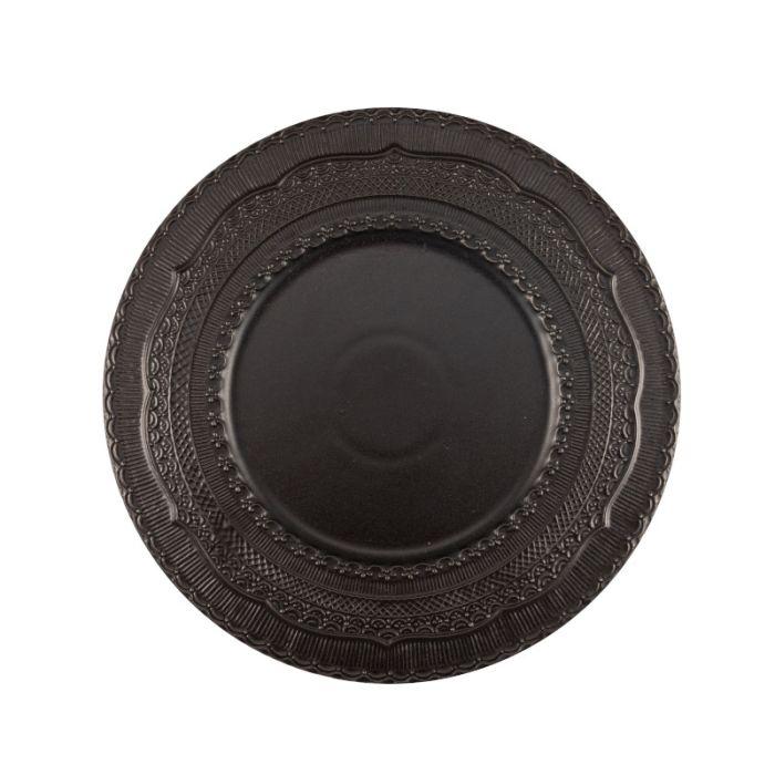 PIATTO ROTONDO DIAM.33 H.3CM NERO SKALISTOS STONEWARE