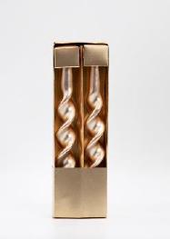SET 2 CANDELE ASPIRALE 25CM CHAMPAGNE