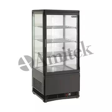 VETRINA VERTICALE AK80EBN NERA 4 VETRI 0 ~ +12°C 45x41x98 cm