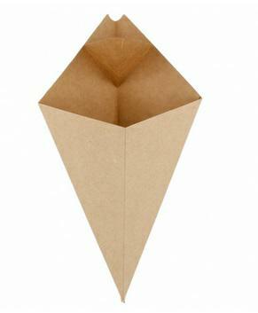 CONO FRITTI "OPEN PACK" KRAFT NATURAL 275GR 16X27CM CF=200PZ