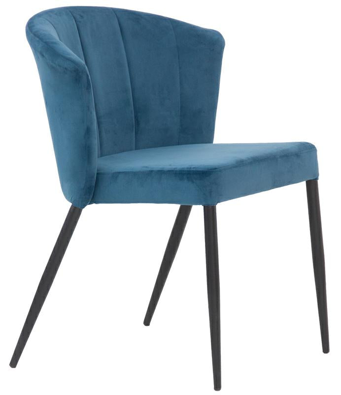 POLTRONCINA STRUTTURA IN METALLO NERO E SEDUTA VELLUTO BLU