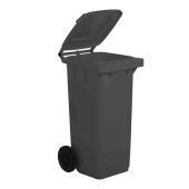 BIDONE RACC.DIFF 120LT C/COP-RUOTE-PED GRIGIO SCURO (NERO)