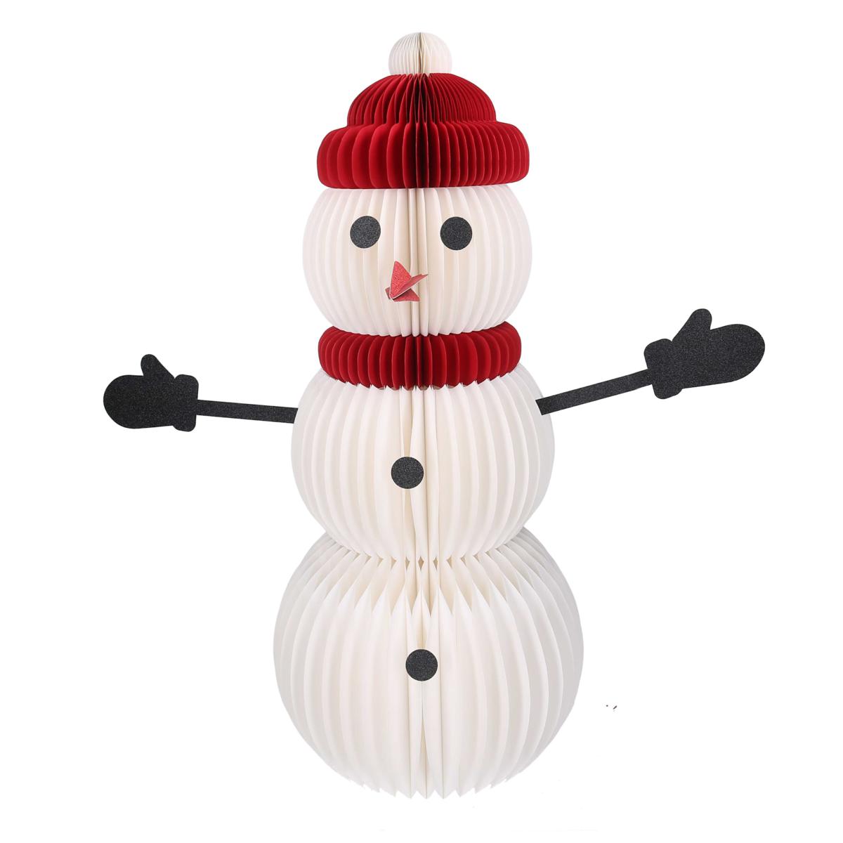 PUPAZZO DI NEVE A NIDO D'APE BIANCO 37X80H