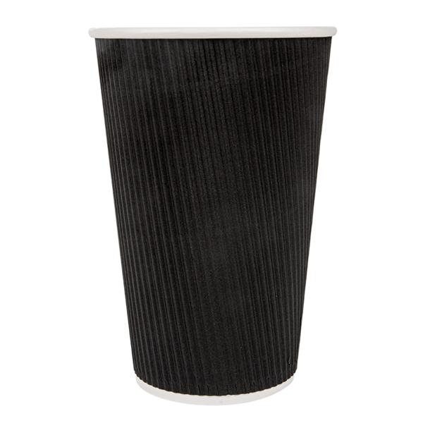 BICCHIERE IN CARTONCINO ONDULATO 480ML NERO CF=25PZ