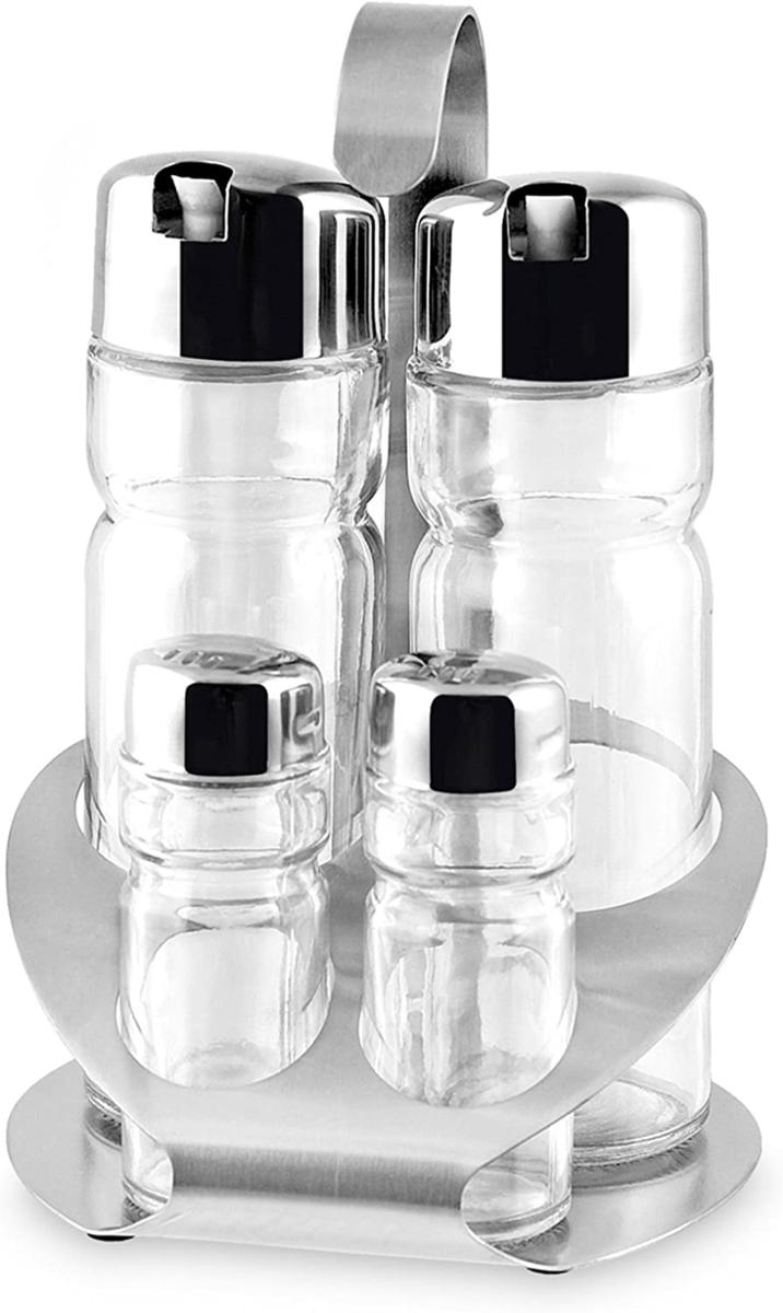 OLIERA IN VETRO T/INOX 4PZ