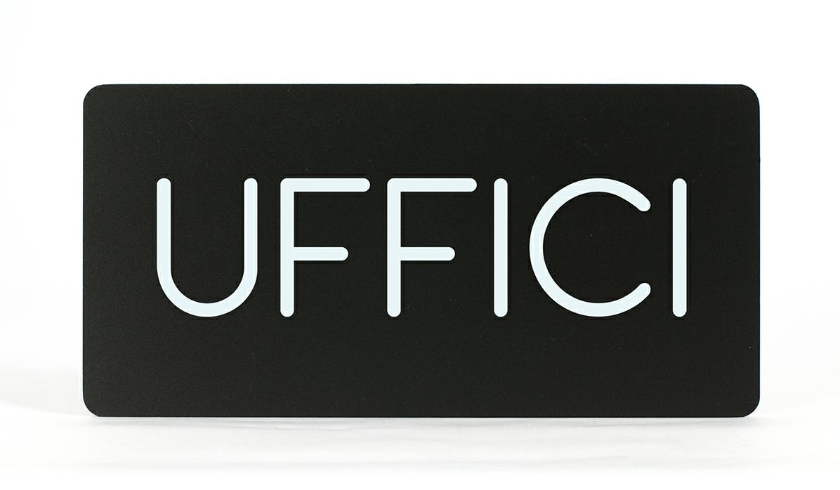 PITTOGRAMMA "UFFICI"PVC NERO C/ST.BIANCA