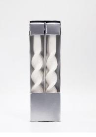 SET 2 CANDELE ASPIRALE 25CM BIANCO