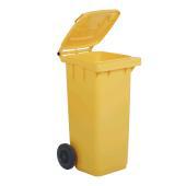 BIDONE RACC.DIFF 120LT C/COP-RUOTE-PED GIALLO