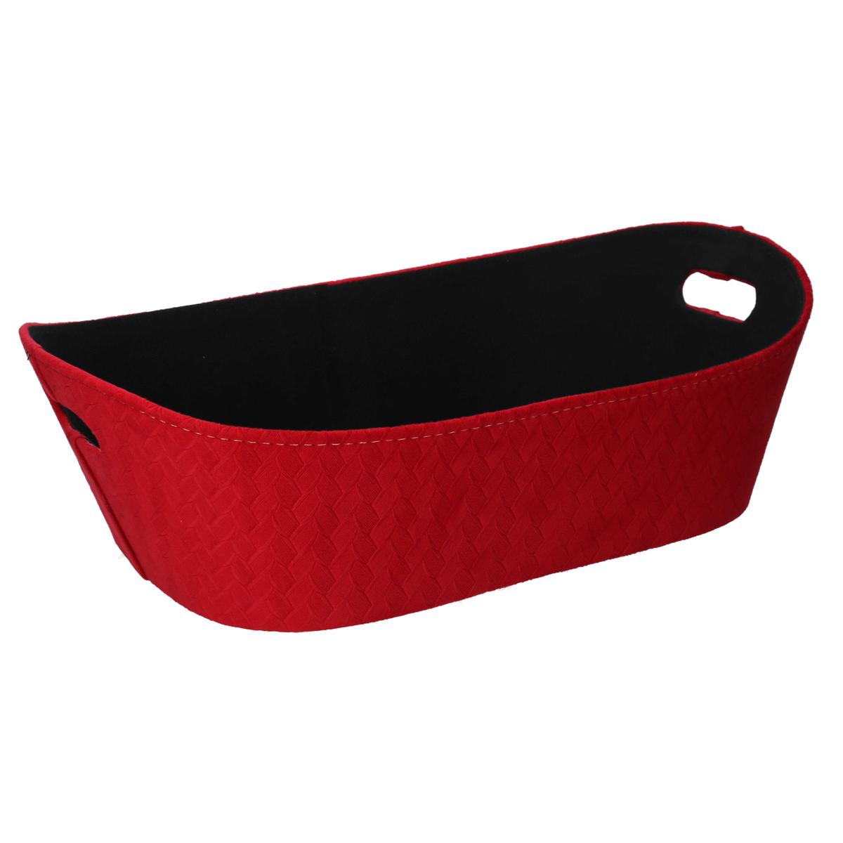 CESTA VELUTO ROSSO CM 45X30H14