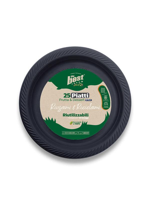 PIATTO FRUTTA NERO THE BEST RIUTILIZZABILE CF=25PZ