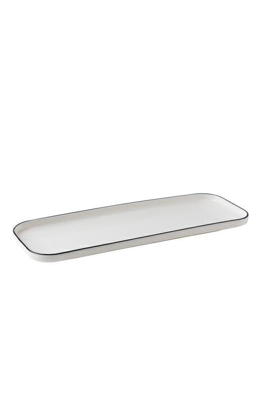 VASSOIO RETTANGOLARE FILO NERO 32X12CM
